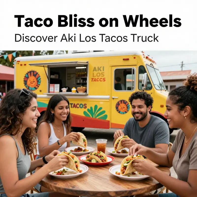 A tantalizing selection of tacos showcasing Aki Los Tacos Truck’s authentic offerings.