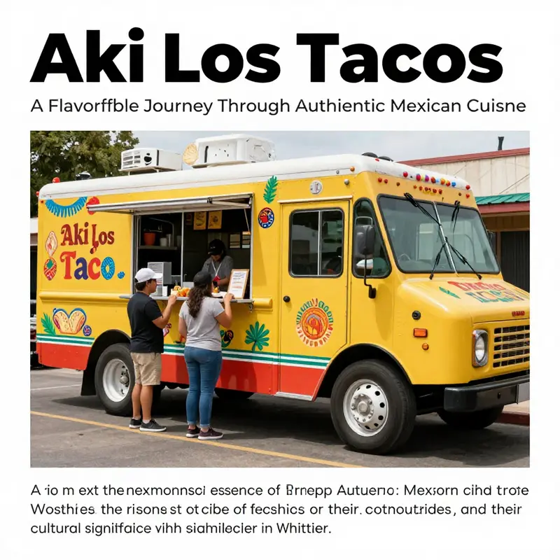 Aki Los Tacos Truck in action, featuring a lively outdoor dining experience with customers enjoying authentic Mexican tacos.
