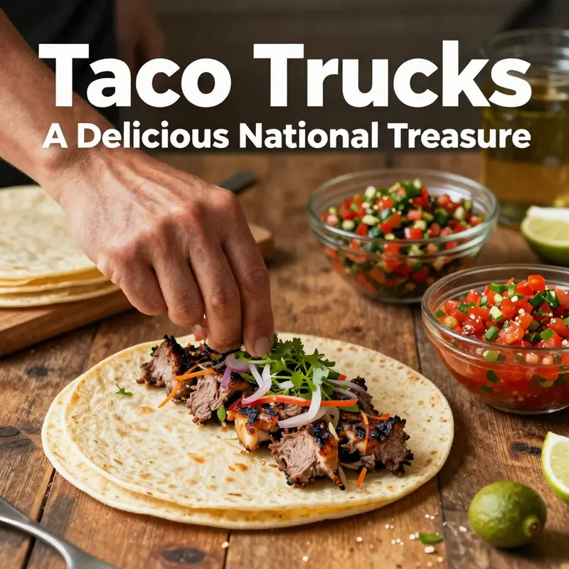 A vibrant taco truck showcases the heartbeat of Mexican culinary tradition.