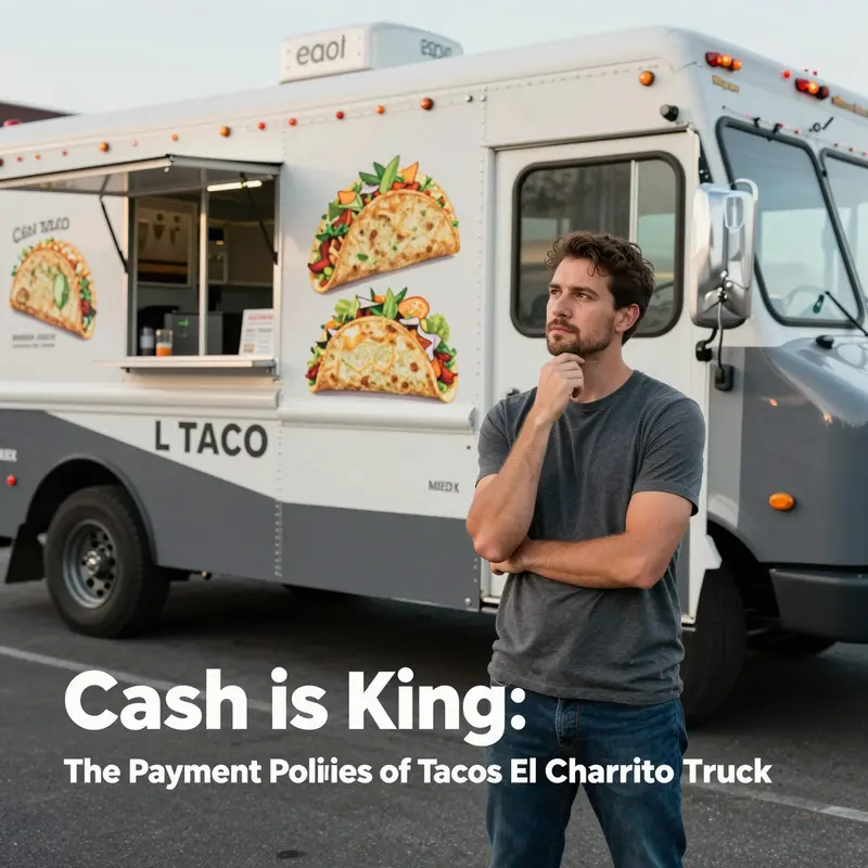 Enjoying a vibrant taco truck experience with a focus on cash payments.