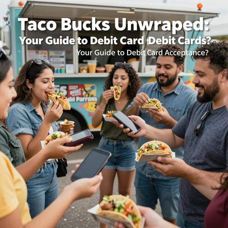 The vibrant scene at a taco truck showcasing modern payment methods.