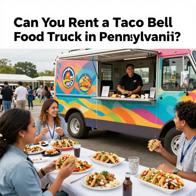An engaging Taco Bell food truck at a bustling outdoor event, capturing the essence of the brand.