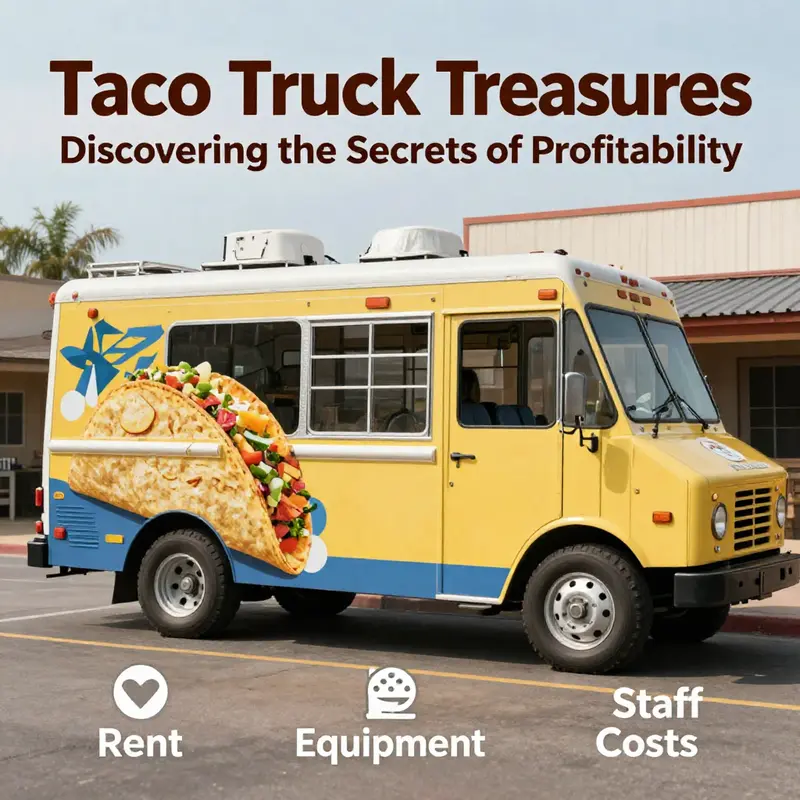A lively taco truck scene emphasizing operational efficiency and customer interaction.