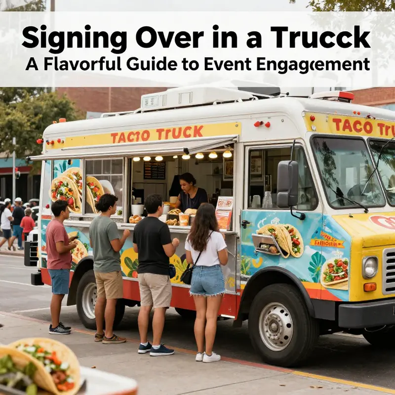 A taco truck in an urban setting with customers enjoying fresh tacos.