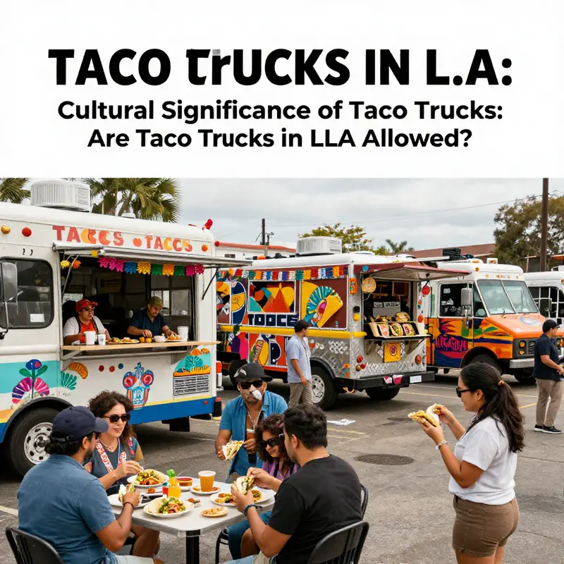 A vibrant taco truck operating legally in Los Angeles, representing the heart of the city’s street food scene.