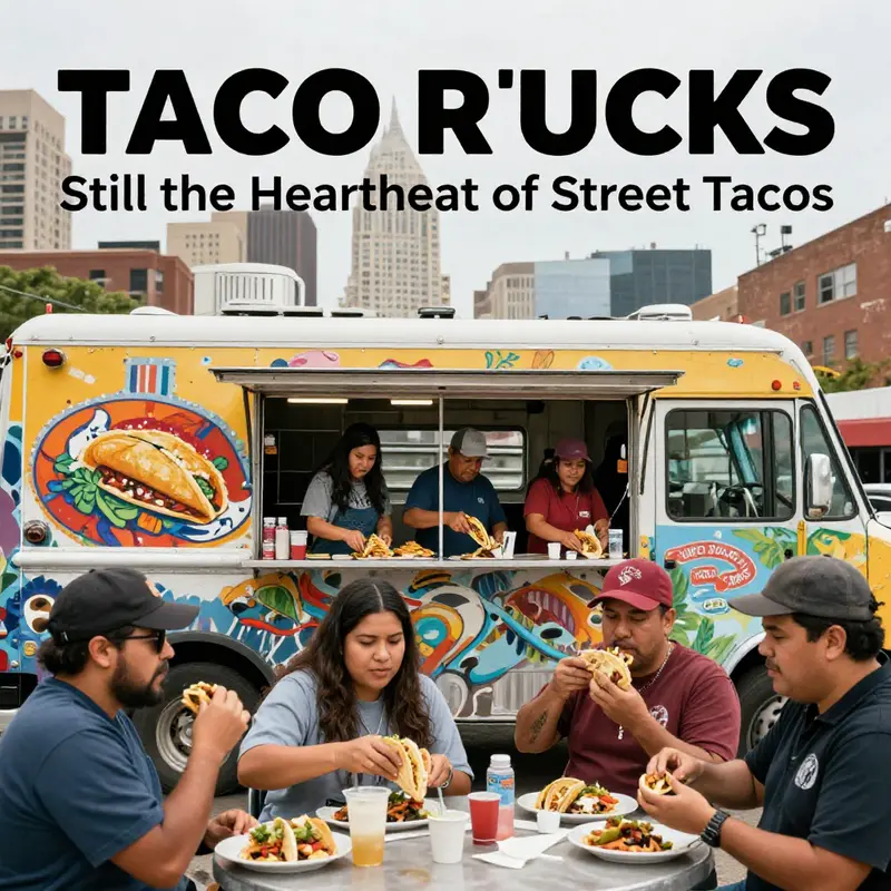 A taco truck in action, serving the community with authentic street tacos.