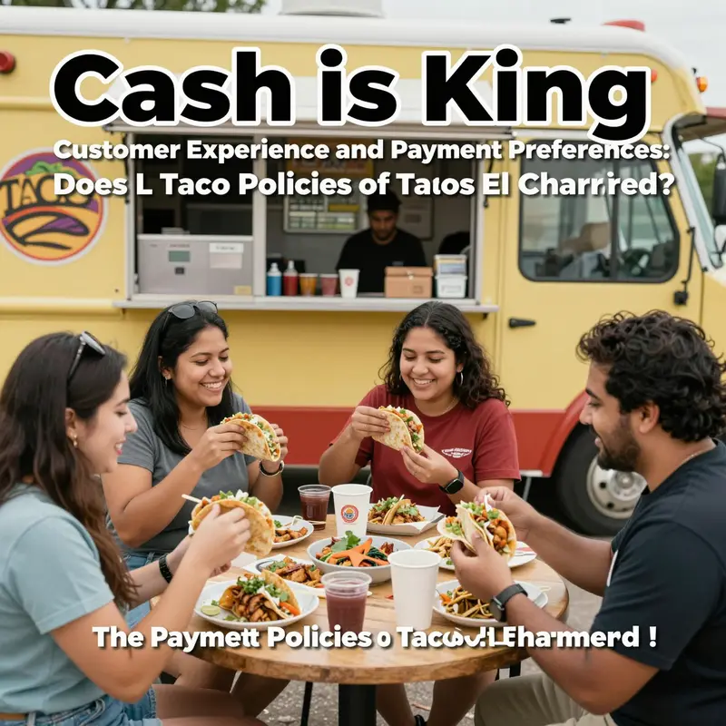 Enjoying a vibrant taco truck experience with a focus on cash payments.