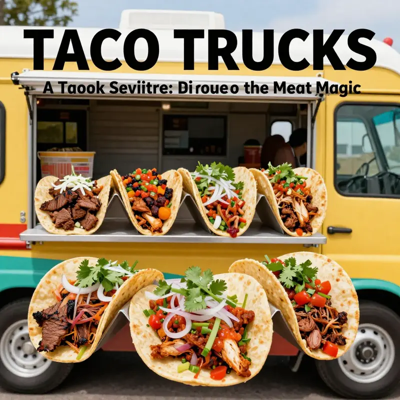 An enticing display of different taco types, highlighting the variety of meats available at taco trucks.