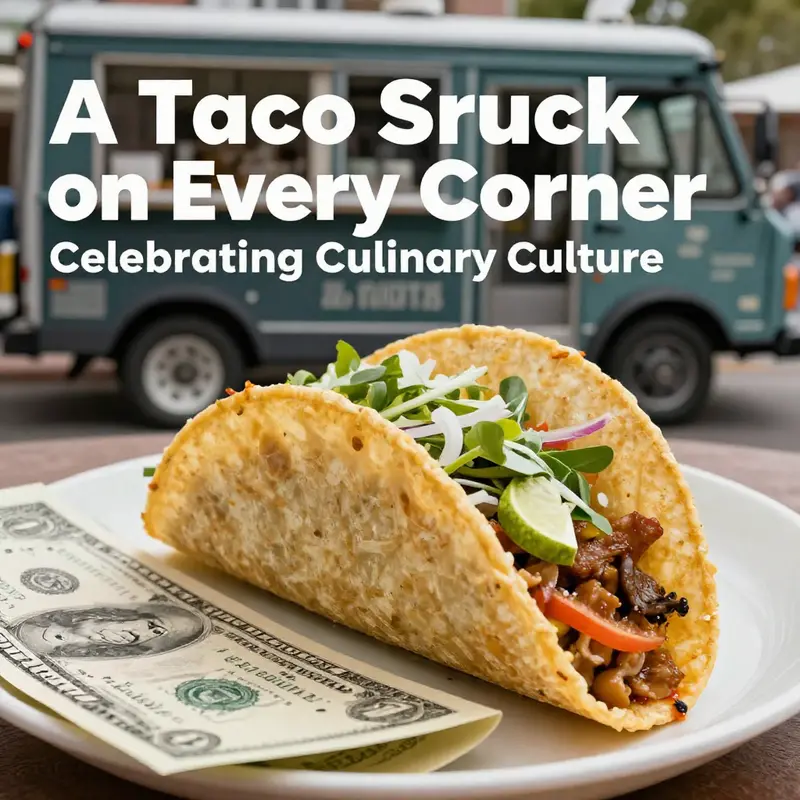 People enjoying tacos from a vibrant taco truck in Austin, illustrating the cultural significance of street food.