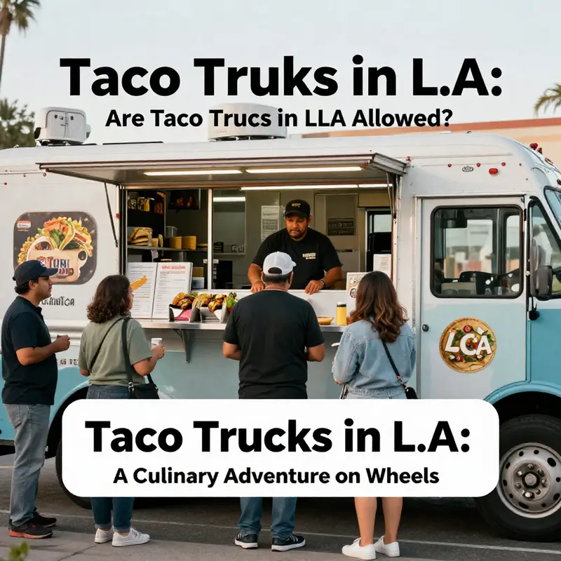 A vibrant taco truck operating legally in Los Angeles, representing the heart of the city’s street food scene.