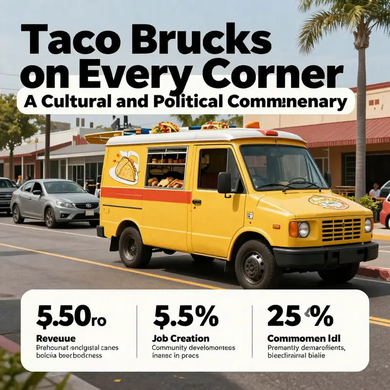 Diverse taco trucks embodying the rich cultural landscape of urban communities.
