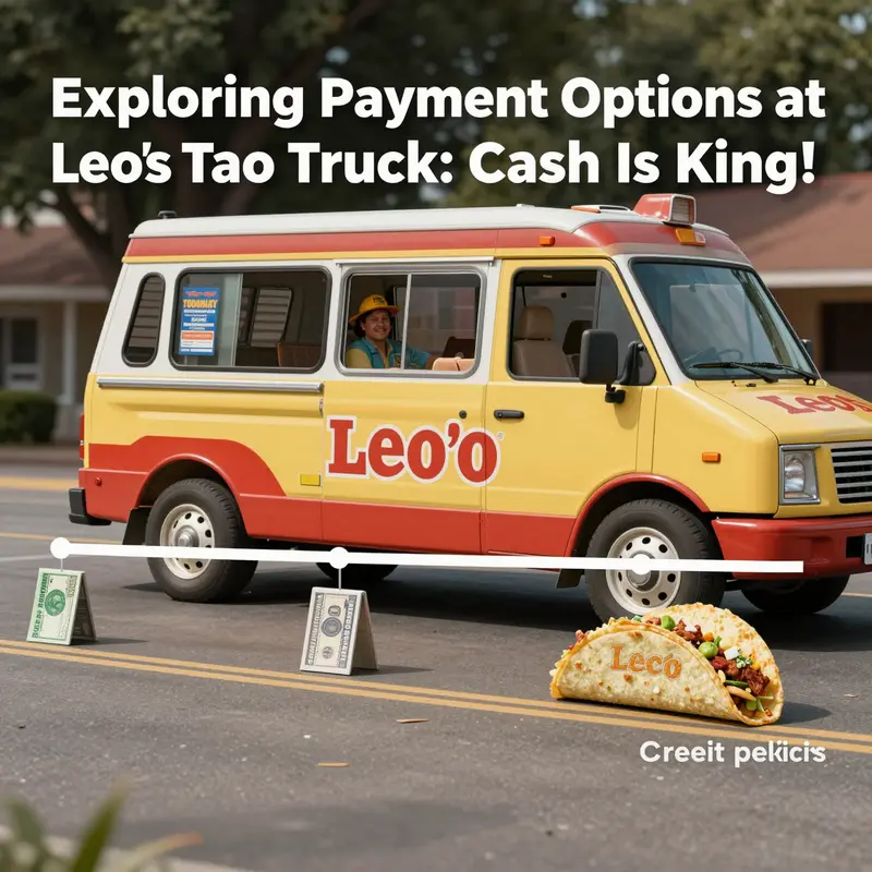 Customers eagerly waiting at Leo’s Taco Truck, reminded of its cash-only payment policy.