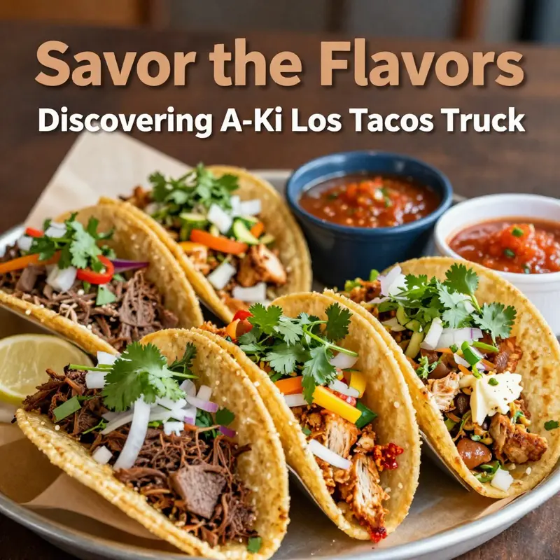 A mouthwatering display of tacos showcasing the fresh and diverse offerings from A-Ki Los Tacos Truck.