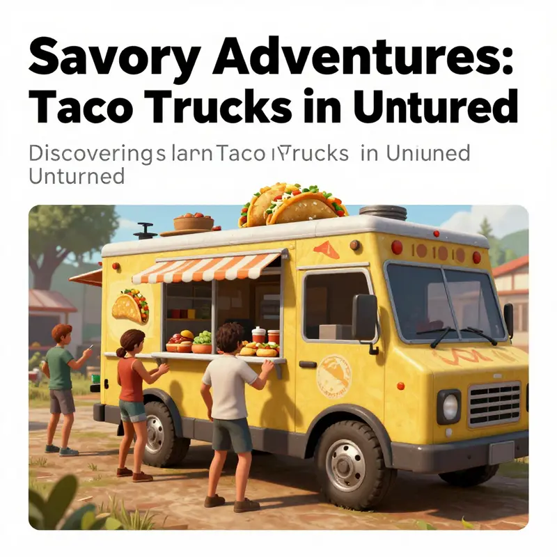 A virtual taco truck in Unturned, a hub of engaging cuisine in a gaming world.