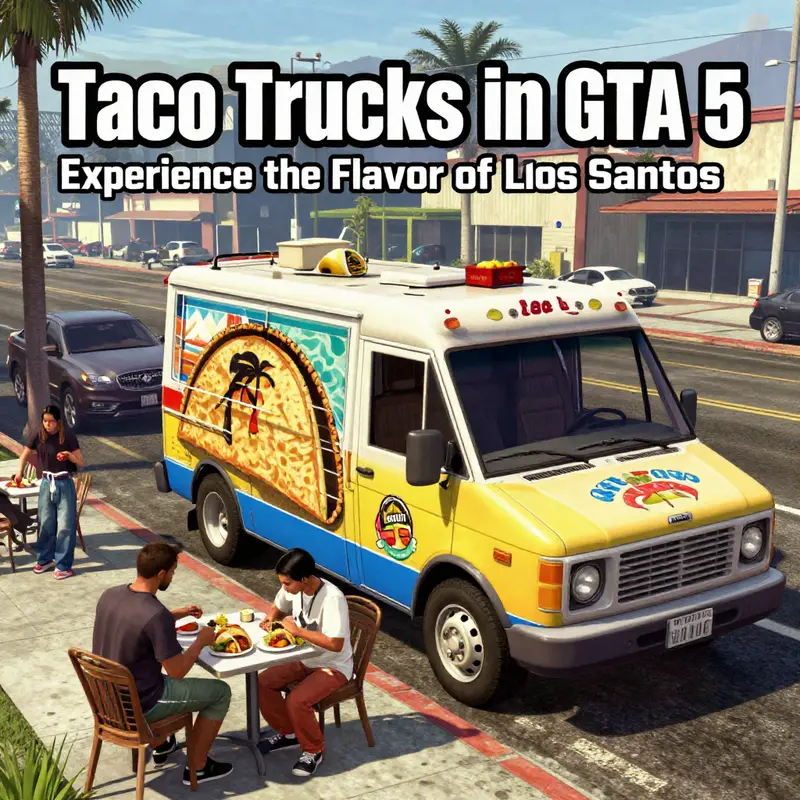 Experience the Taco Van navigating the lively streets of Los Santos.