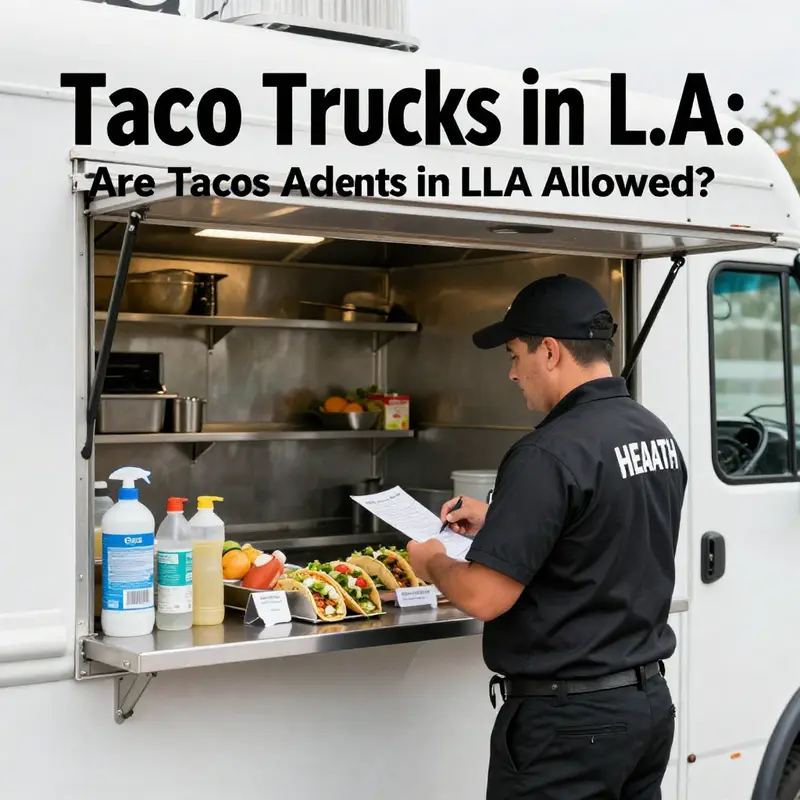 A vibrant taco truck operating legally in Los Angeles, representing the heart of the city’s street food scene.