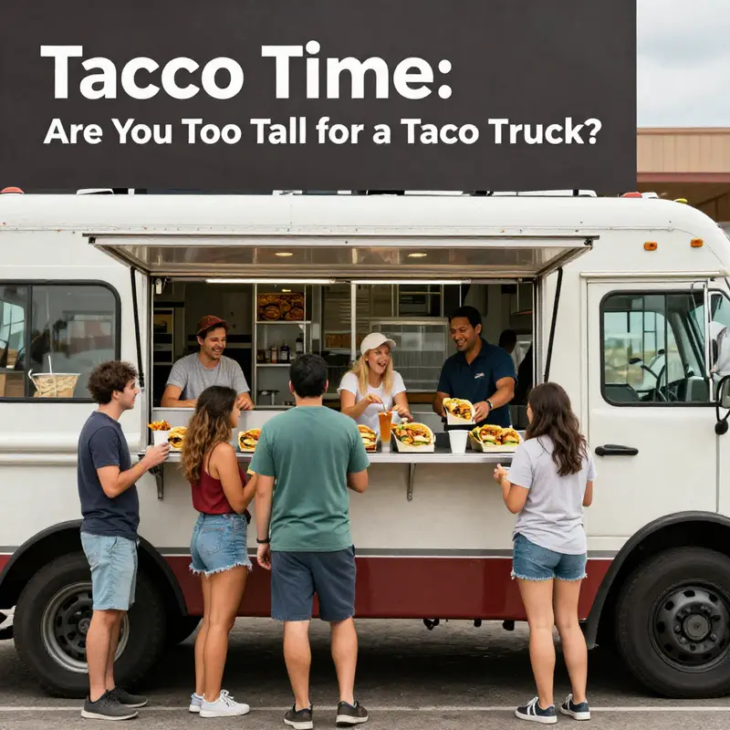 Serving up tacos for everyone! Customers of all heights feel welcomed at the taco truck.