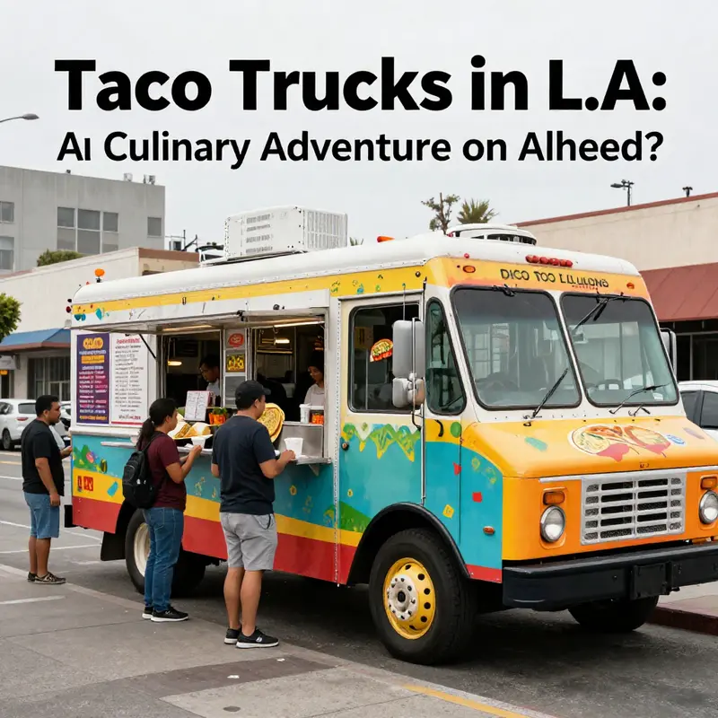 A vibrant taco truck operating legally in Los Angeles, representing the heart of the city’s street food scene.