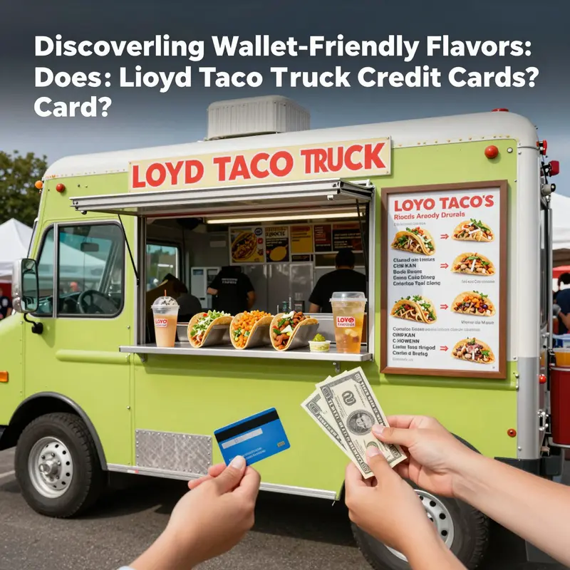 Lloyd Taco Truck showcases diverse payment options in a lively outdoor setting, perfect for taco enthusiasts!