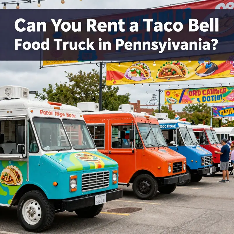 An engaging Taco Bell food truck at a bustling outdoor event, capturing the essence of the brand.