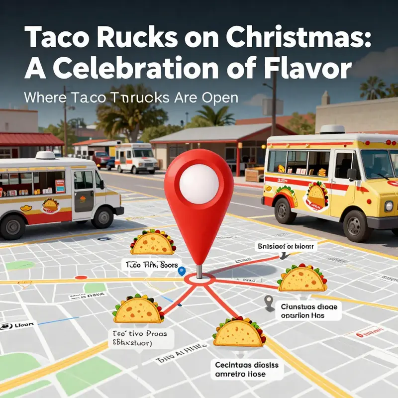 The festive atmosphere of taco trucks open on Christmas, showcasing cultural diversity and community spirit.