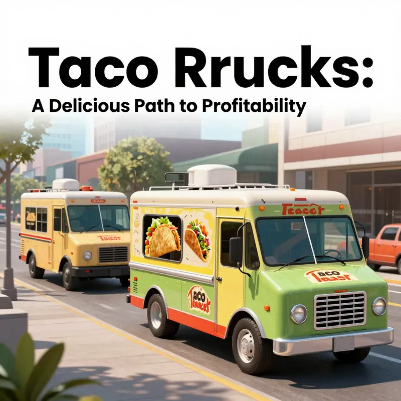 A busy taco truck serving happy customers, illustrating the active engagement and potential for profitability.