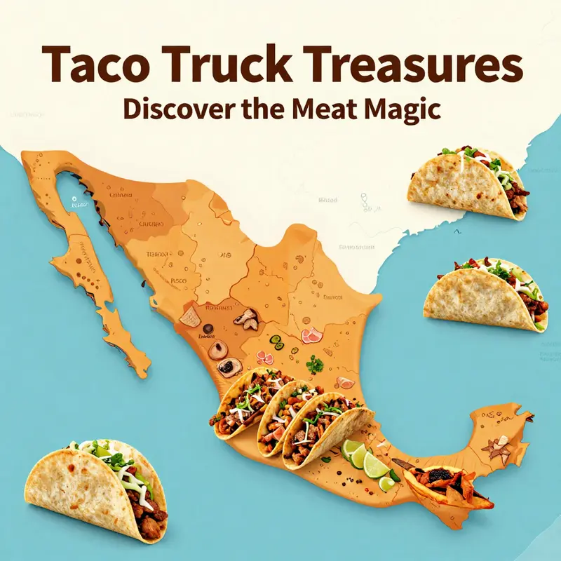 An enticing display of different taco types, highlighting the variety of meats available at taco trucks.