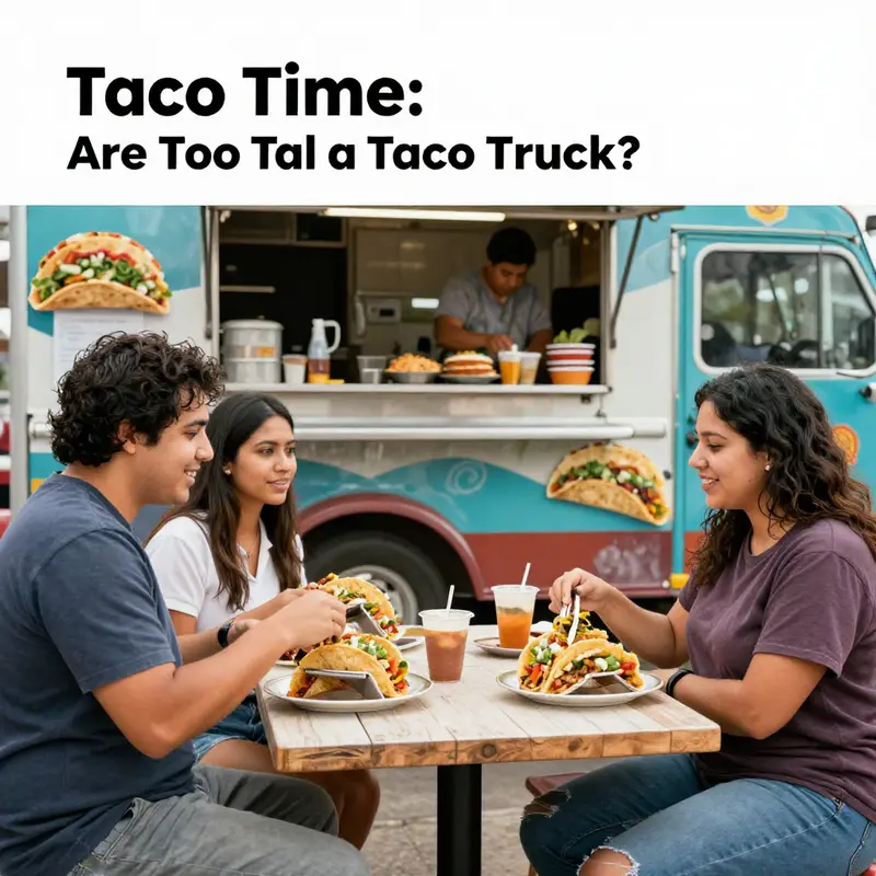 Serving up tacos for everyone! Customers of all heights feel welcomed at the taco truck.