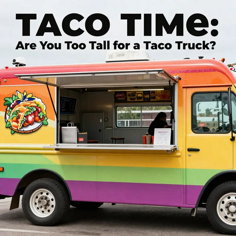 Serving up tacos for everyone! Customers of all heights feel welcomed at the taco truck.