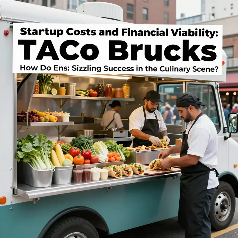 A busy taco truck in a metropolitan area serves diverse customers in a lively scene.