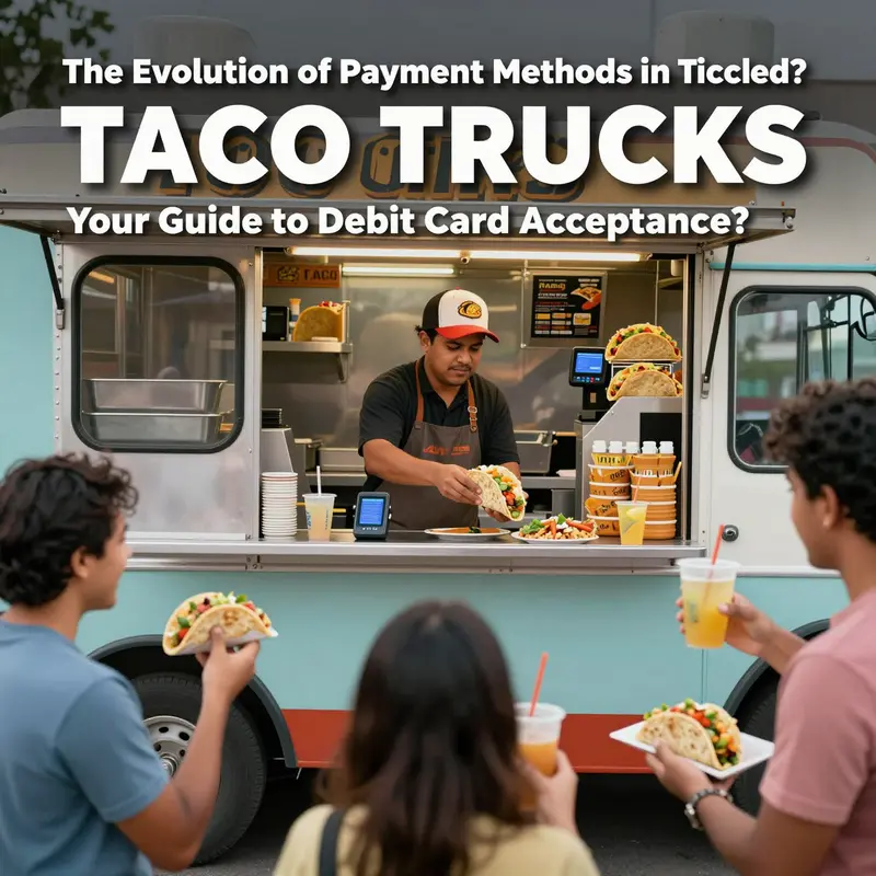The vibrant scene at a taco truck showcasing modern payment methods.