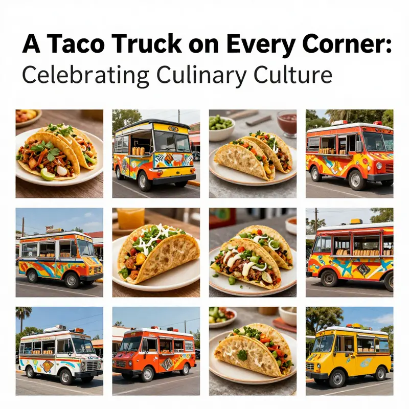 People enjoying tacos from a vibrant taco truck in Austin, illustrating the cultural significance of street food.