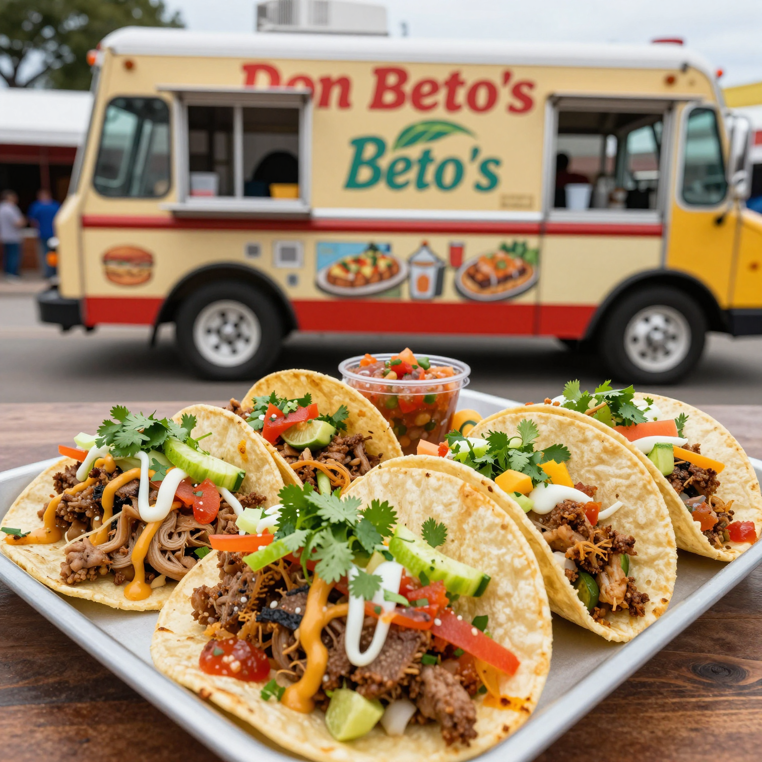 Colorful and appetizing tacos from Don Beto's Taco Truck