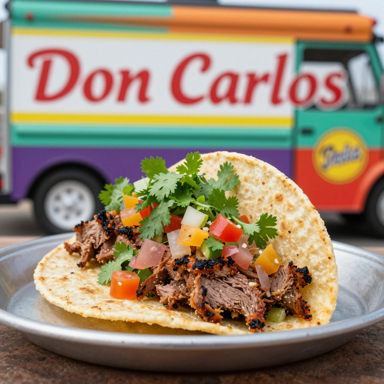 Appetizing taco with vibrant ingredients