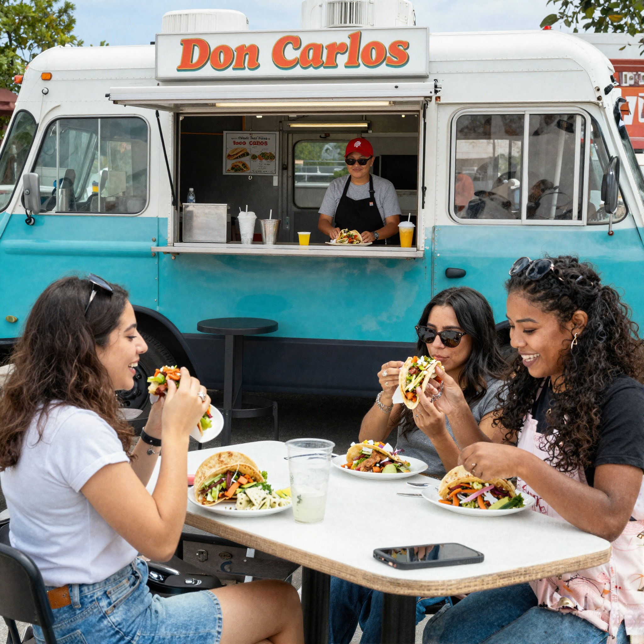 A bustling scene at Don Carlos Taco Truck