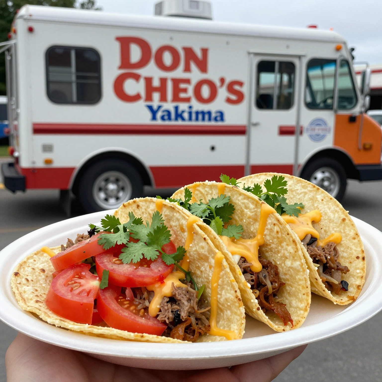 Vibrant tacos from Don Cheo's Yakima Taco Truck showcasing fresh ingredients