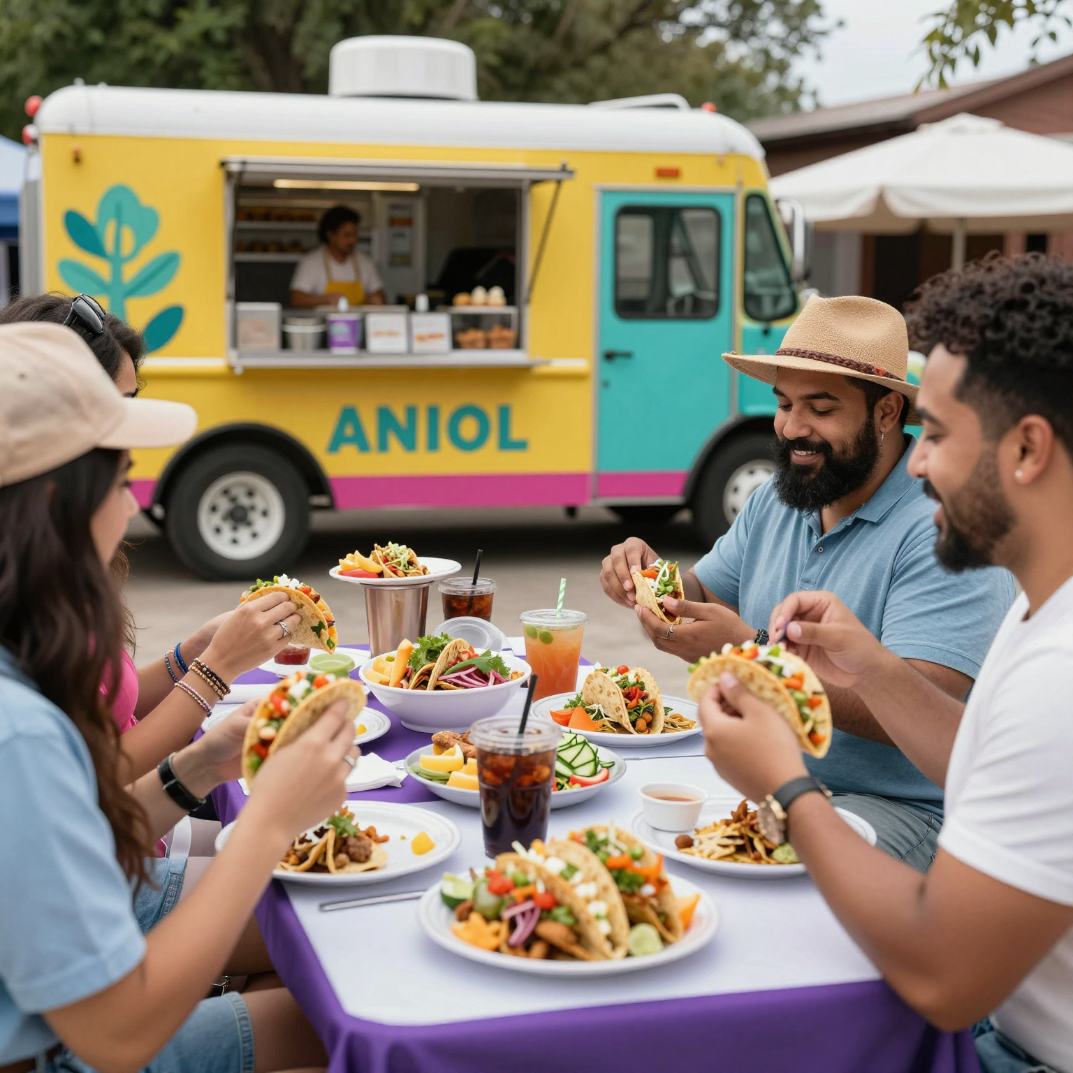 Vibrant Taco Catering Setup