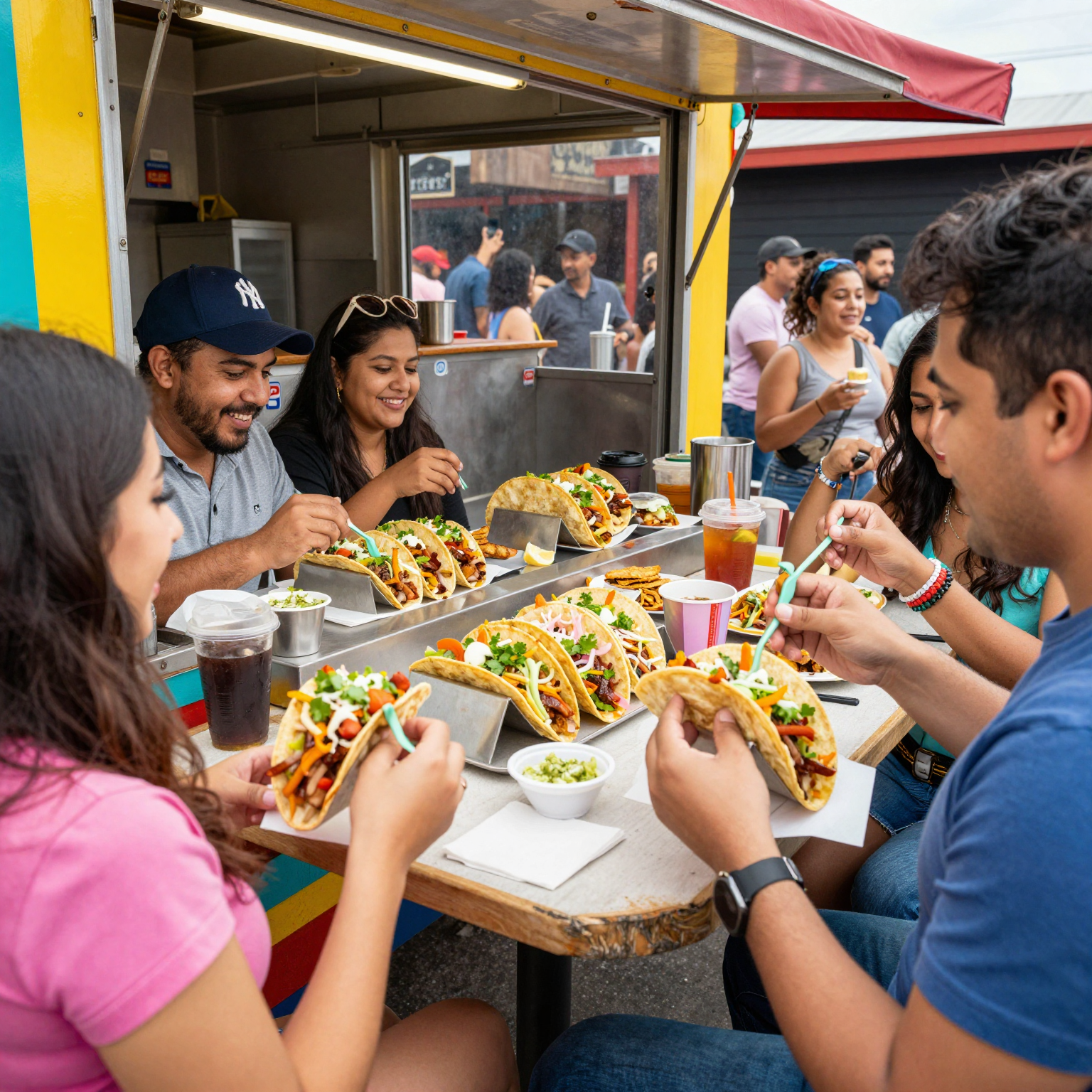 Vibrant Taco Truck Scene