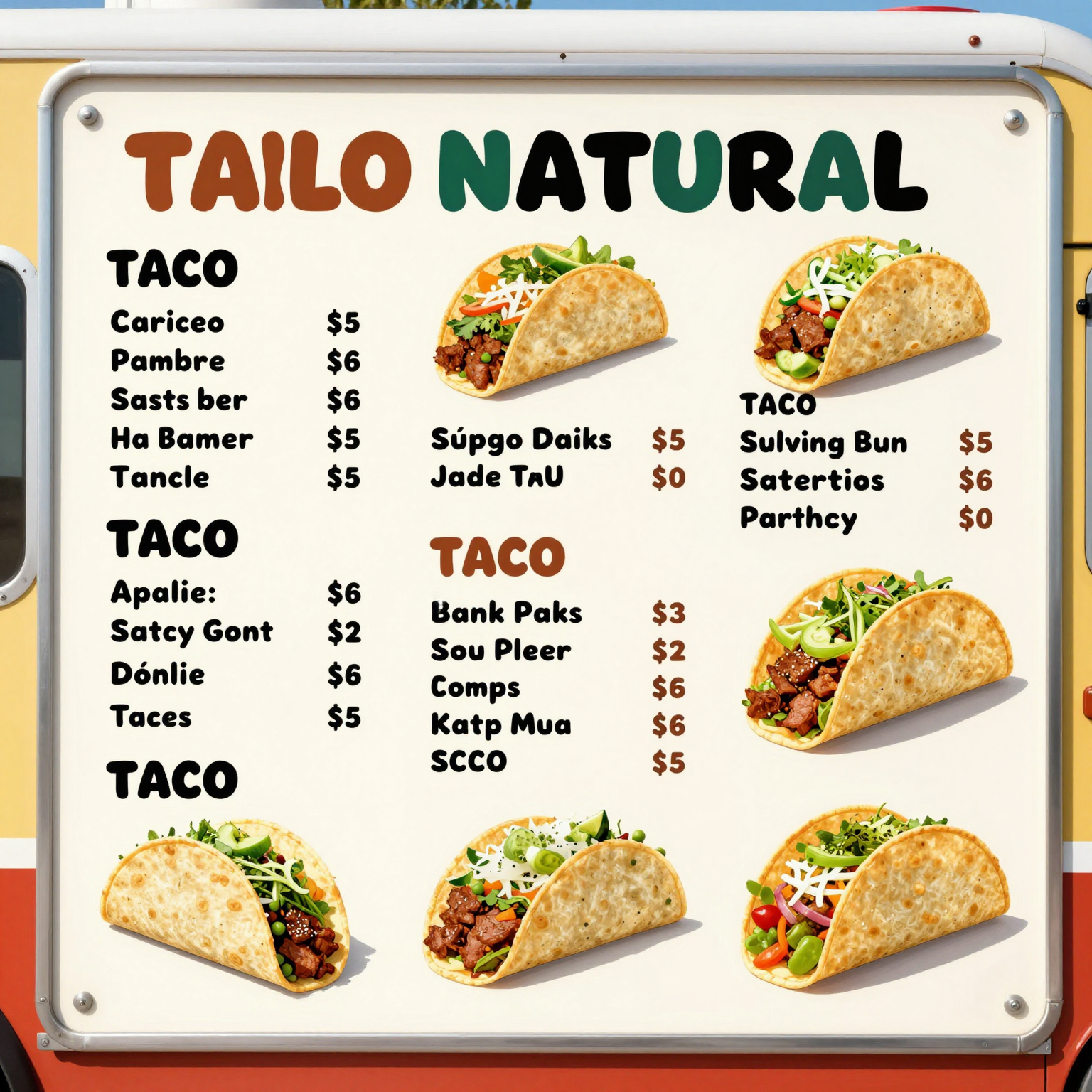 Taco Menu