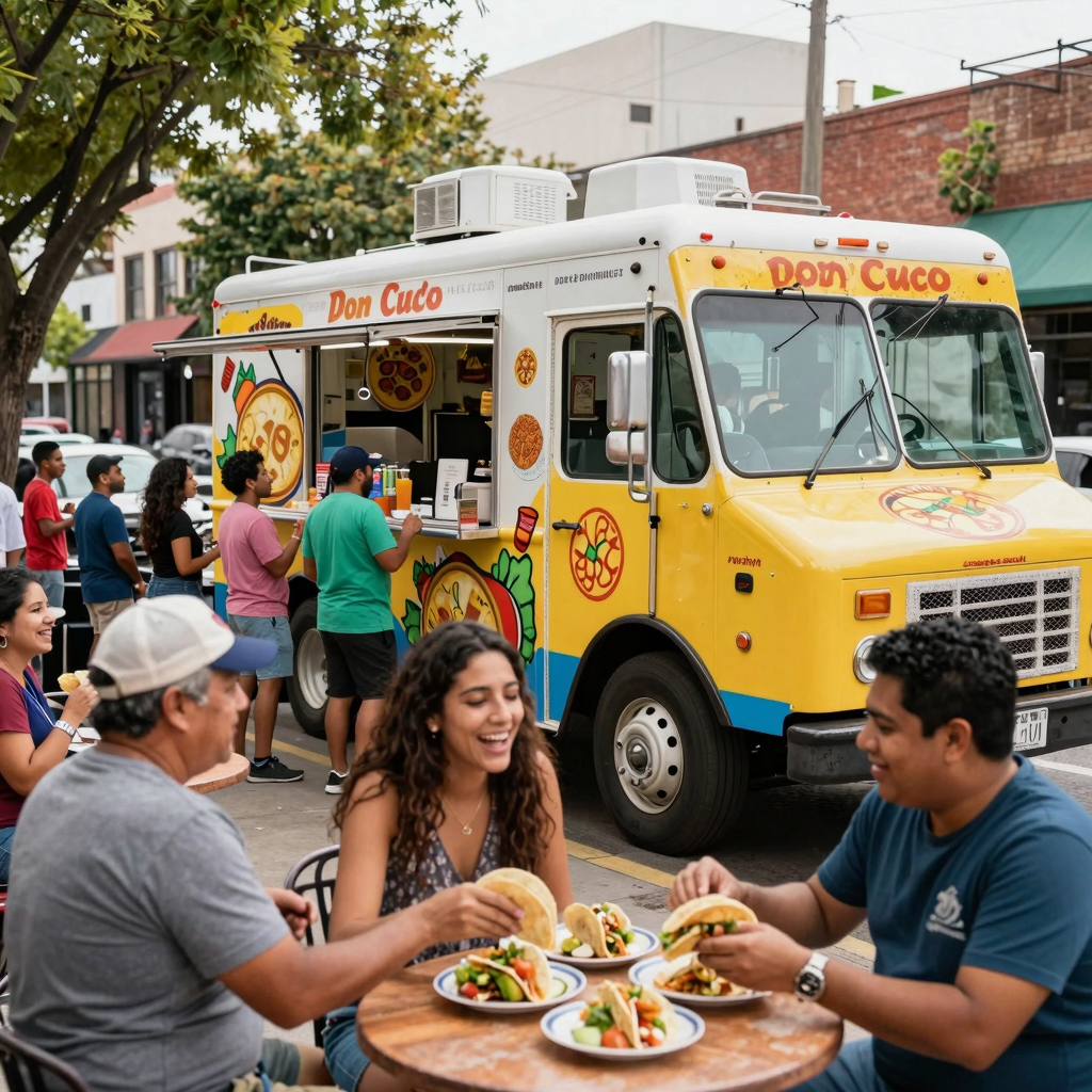 Vibrant Setting of Don Cuco's Taco Truck