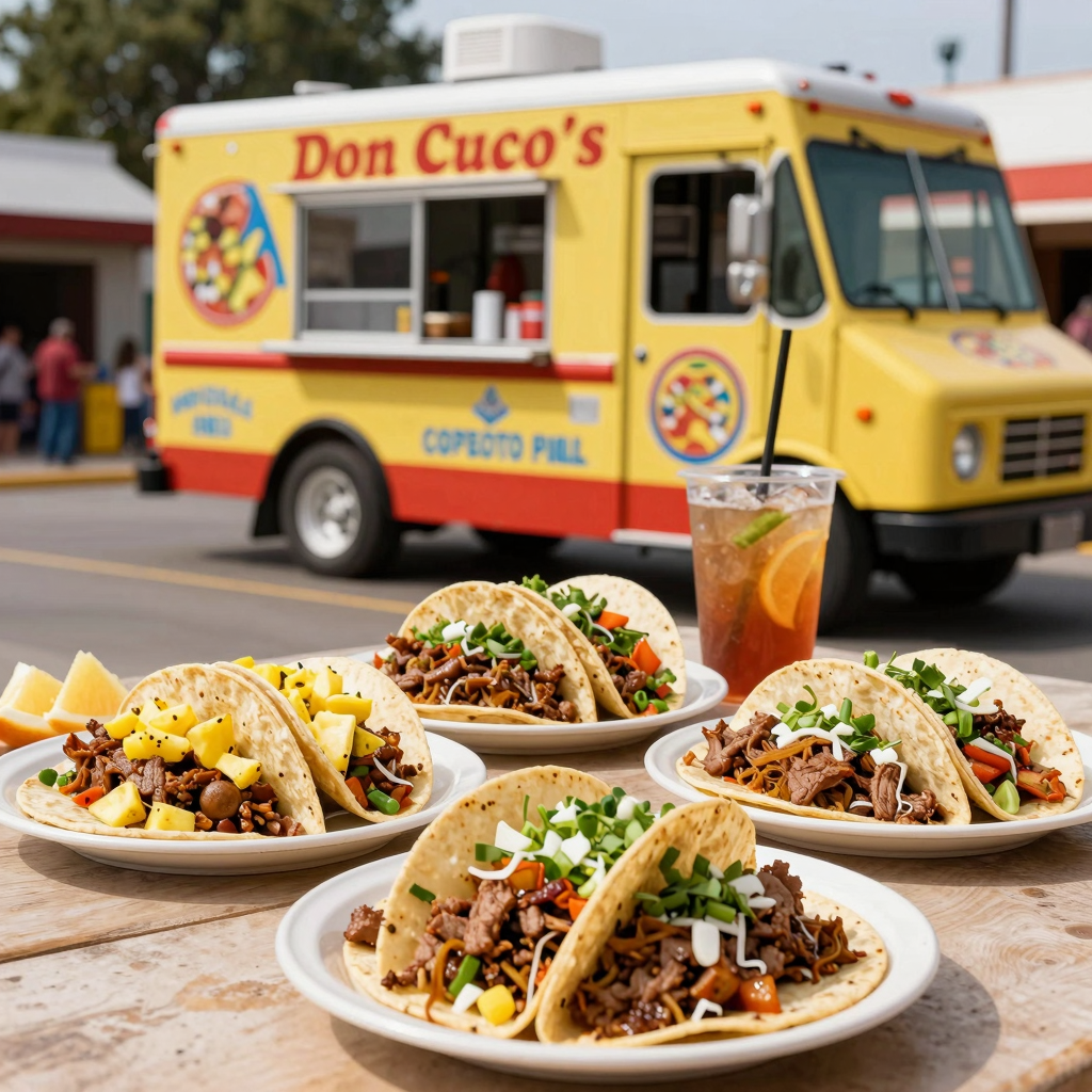Colorful tacos selection from Don Cuco's Taco Truck
