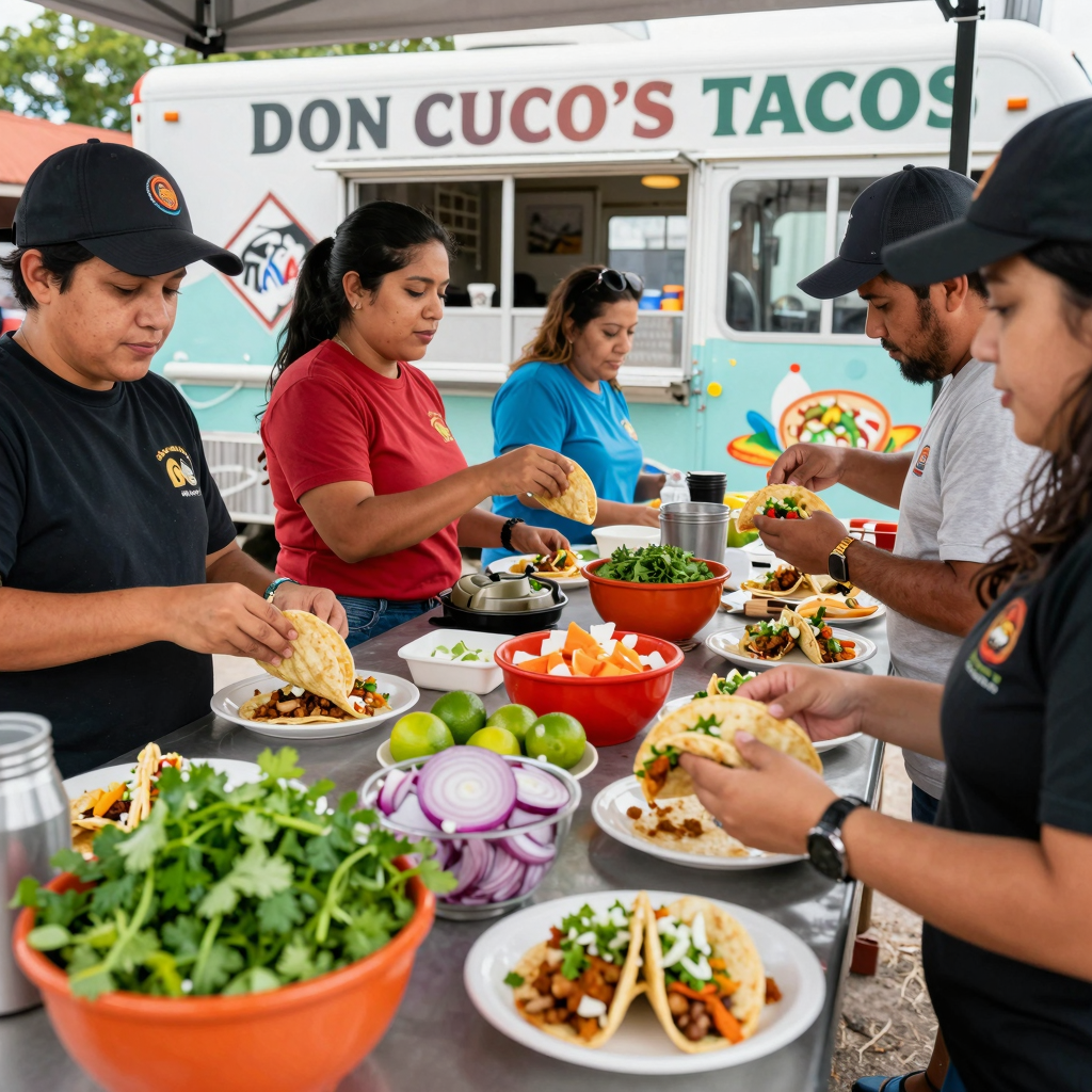 Taco Preparation at Don Cuco's Tacos Truck