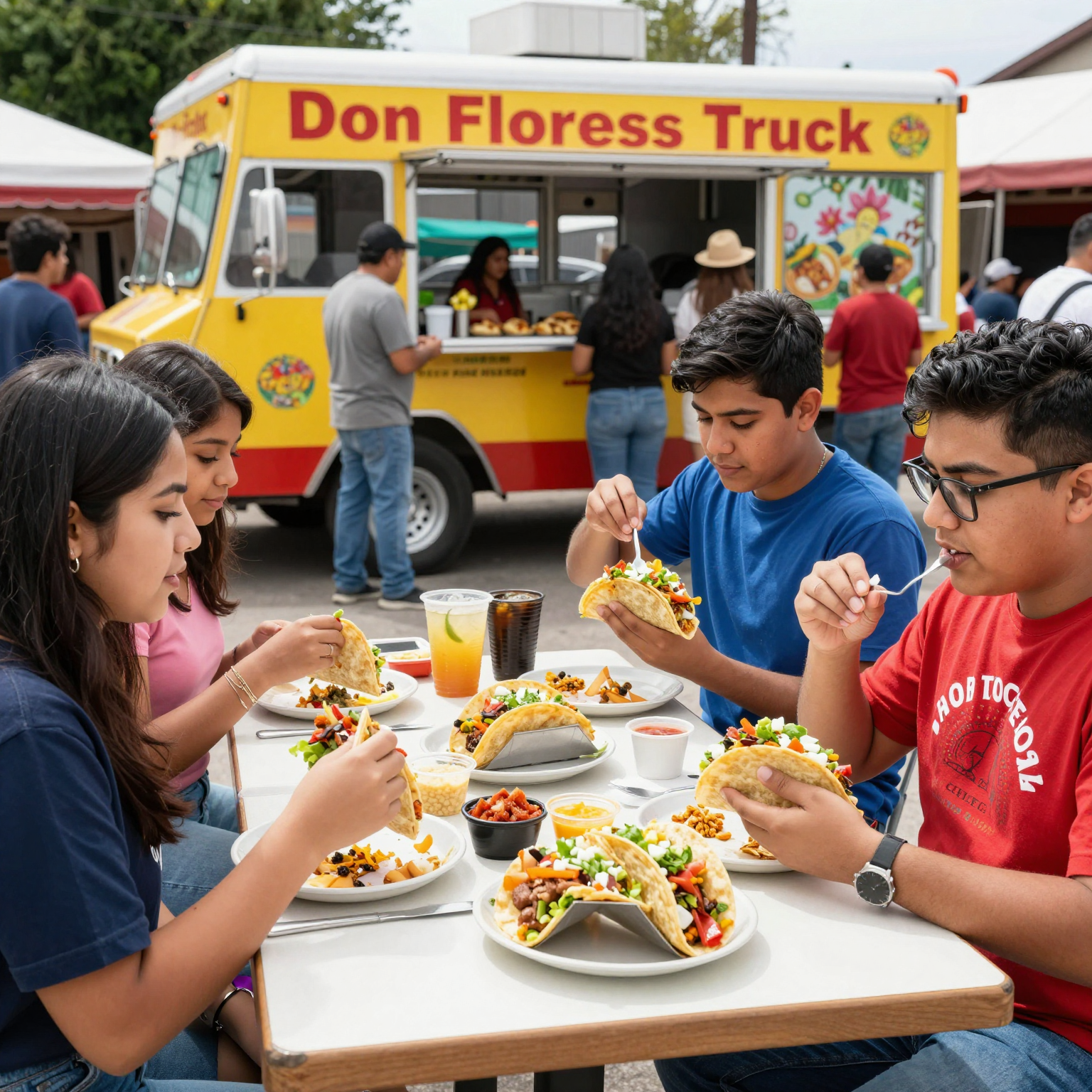 The Vibrant Scene at Don Flores Taco Truck