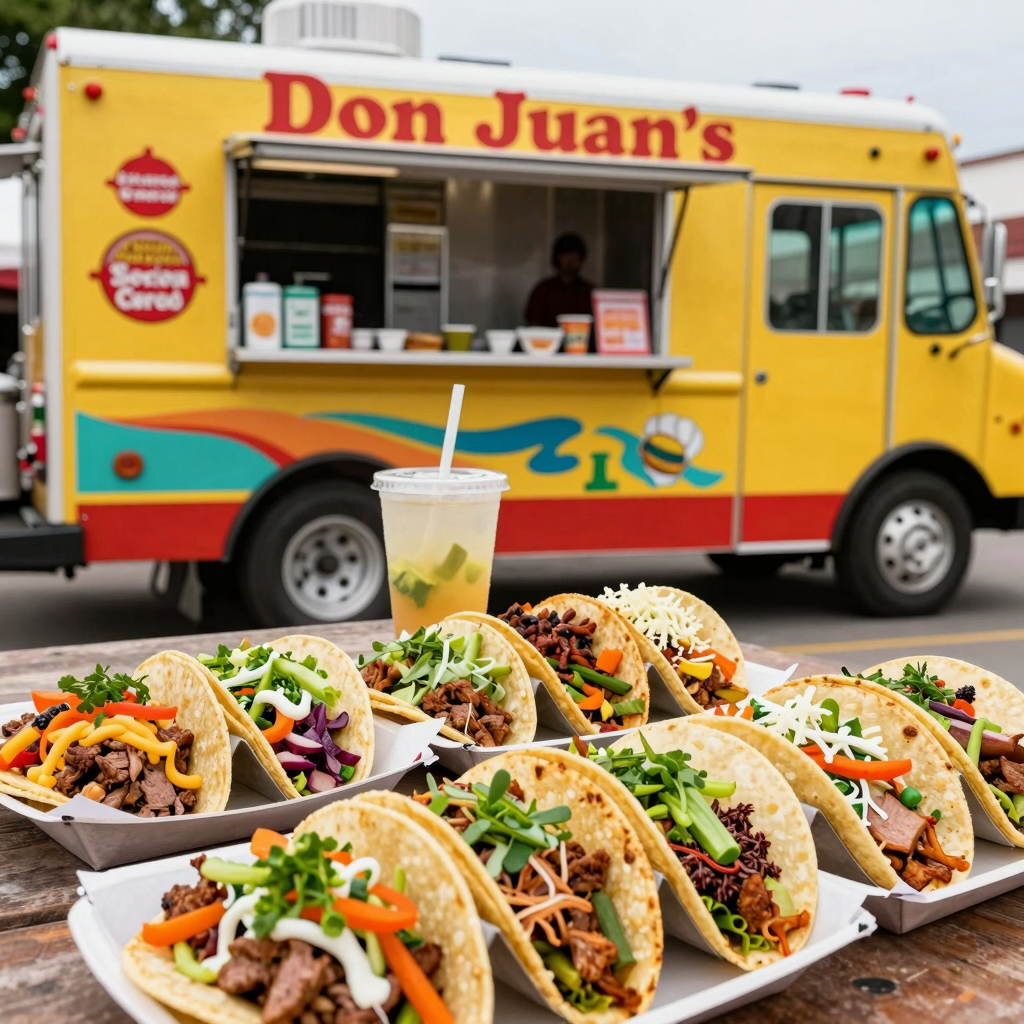 Vibrant tacos from Don Juan's Taco Truck