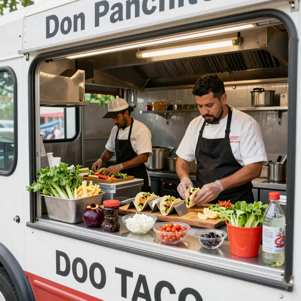 Interior of Don Panchito Taco Truck