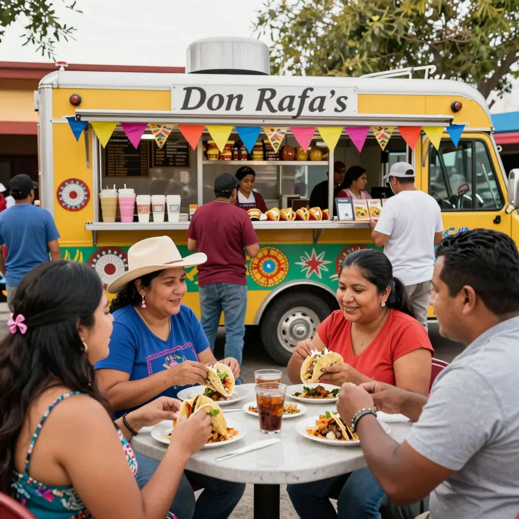 Happy Patrons at Don Rafa's Truck