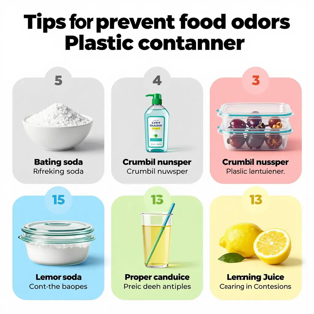 Infographic on tips to prevent odors in plastic containers